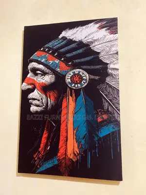 Vibrant Pop Art Canvas Print: Native American Chief
