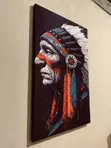Vibrant Pop Art Canvas Print: Native American Chief - 3