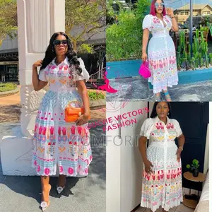 A&D Multicolor Long Dress with Buttons