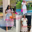 A&D Multicolor Long Dress with Buttons - 1