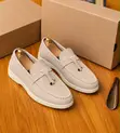 Loro Piana Suede Slip-on Loafers with Bells - 2