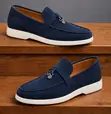 Loro Piana Suede Slip-on Loafers with Bells - 3