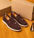Loro Piana Suede Slip-on Loafers with Bells - 5