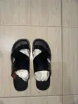 La Black Asymmetrical Leather Sandals for Men - 1