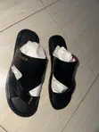 La Black Asymmetrical Leather Sandals for Men - 2