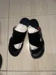 La Black Asymmetrical Leather Sandals for Men - 3