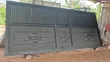 Modern Black Steel Gate with Decorative Design - 2