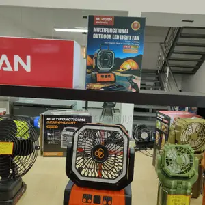 Morgan 4-Speed Rechargeable Fan with LED Light & Power Bank