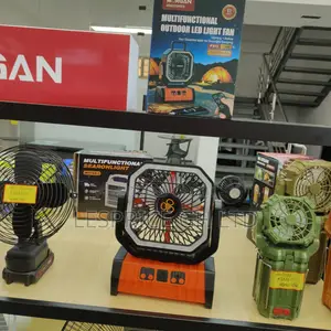 Brand New Morgan 4-Speed Rechargeable Fan with LED Light & Power Bank