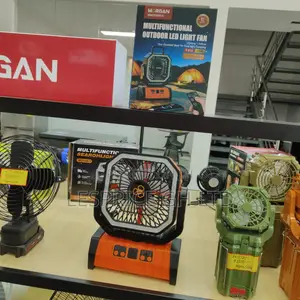 Morgan 4-Speed Rechargeable Fan with LED Light & Power Bank