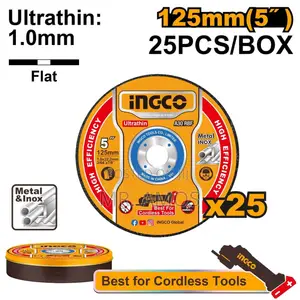 25Pcs 125mm Ultra-Thin Metal Cutting Disc Set - INGCO