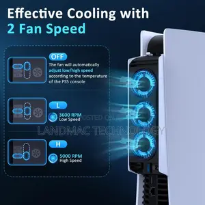 PS5 Cooling System with USB 3.0 Hub & LED Lights