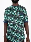 Men's Short-Sleeve Geometric African Print Shirt - 3