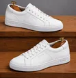Hugo Boss Men's White Leather Lace-Up Sneakers - 1