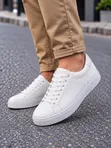 Hugo Boss Men's White Leather Lace-Up Sneakers - 2
