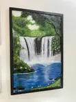 Hand-Painted Waterfall and Forestation Artwork - 1