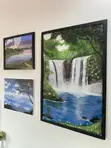 Hand-Painted Waterfall and Forestation Artwork - 4