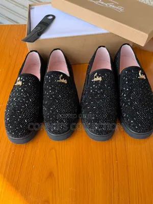 Christian Louboutin Crystal & Rhinestone Slip-on Loafers
