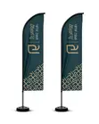 Teardrop and Feather Flag Stand with Branding - 5
