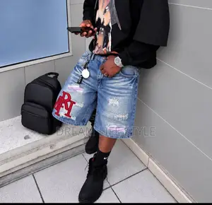 Premium Graphic Denim Shorts - Y2K Streetwear Baggy Jeans