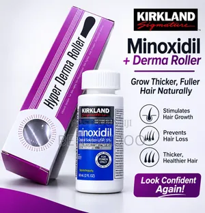Kirkland Minoxidil + Derma Roller Duo for Hair Growth