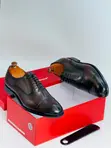 Salvatore Ferragamo Brown Leather Cap-Toe Oxford Dress Shoes - 2