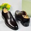 Richwanaz Dark Brown Leather Brogue Oxford Dress Shoes - 1