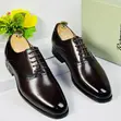 Richwanaz Dark Brown Leather Brogue Oxford Dress Shoes - 2