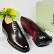 Richwanaz Dark Brown Leather Brogue Oxford Dress Shoes - 4