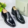 Richwanaz Black Leather Brogue Oxford Dress Shoes - 2