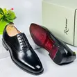 Richwanaz Black Leather Brogue Oxford Dress Shoes - 3