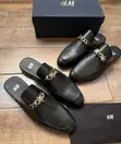 H&M Leather Snaffle-Detail Mule Loafers - Black - 1