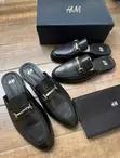 H&M Leather Snaffle-Detail Mule Loafers - Black - 2