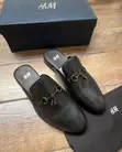 H&M Leather Snaffle-Detail Mule Loafers - Black - 3