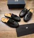 H&M Leather Snaffle-Detail Mule Loafers - Black - 4