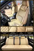 Genuine Leather 5-Seater Car Seat Covers - Universal Fit - 2