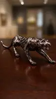 Bronze Leaping Panther Sculpture - 3