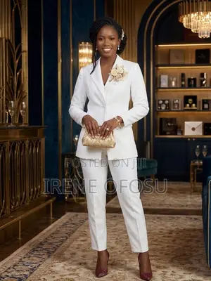 Ladies 2 Piece Set - White, Size M