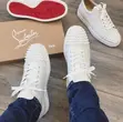 Christian Louboutin Louis Junior Spikes Flat Calf White Sneakers - 1