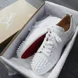 Christian Louboutin Louis Junior Spikes Flat Calf White Sneakers - 2