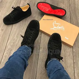 Christian Louboutin Louis Junior Spikes Black Sneakers