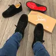 Christian Louboutin Louis Junior Spikes Black Sneakers - 1